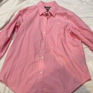 Ralph Lauren preppy pink & white stripped shirt in medium